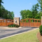 Custom wood entrance gate