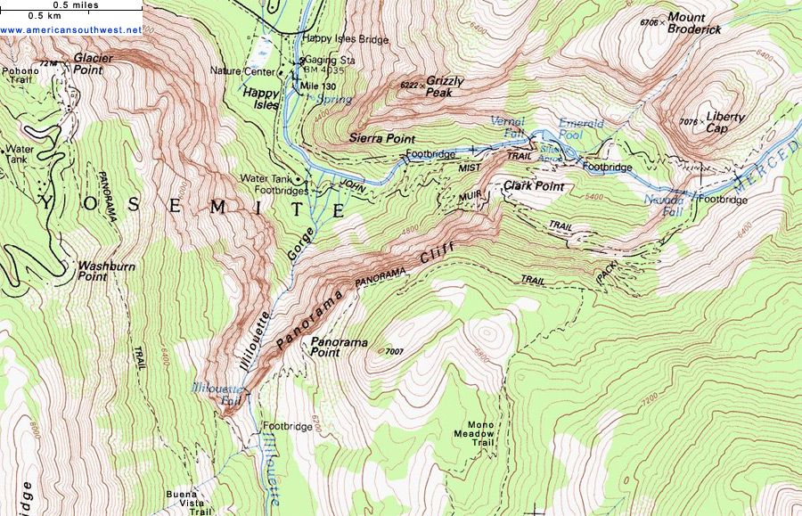 Hiking Map For Yosemite - London Top Attractions Map