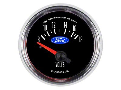 Auto Meter Ford Series 2-1/16-Inch Voltmeter Gauge; 8-18V (Universal; Some Adaptation May Be Required)