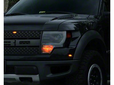 Headlight Amber Corner Vinyl; Matte Black (09-14 F-150)