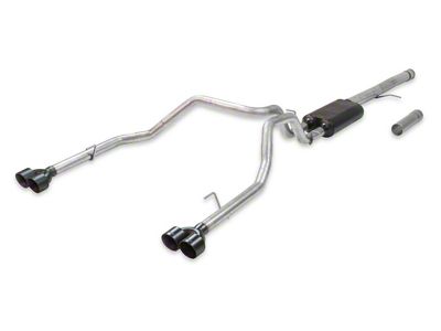 Flowmaster American Thunder Dual Exhaust System with Black Tips; Rear Exit (19-25 6.2L Sierra 1500 w/ Factory Dual Exhaust)