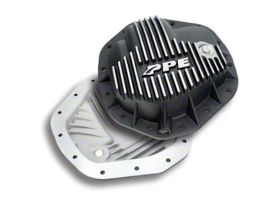 PPE Heavy-Duty Aluminum Rear Differential Cover; Brushed (20-25 6.6L Duramax Sierra 3500 HD)