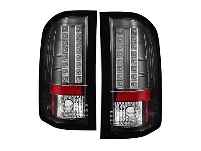 LED Tail Lights; Black Housing; Clear Lens (07-14 Sierra 3500 HD DRW)