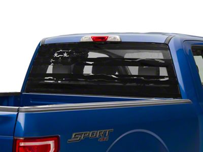 SpeedForm Full Window Distressed American Flag Decal; Matte Black (97-25 F-150)