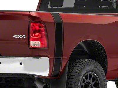 SpeedForm Rear Vertical Stripe; Matte Black (94-24 RAM 2500)