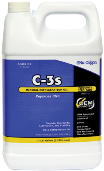 4303-07 Nu-Calgon C-3s Mineral Refrigeration Oil, 3.785L