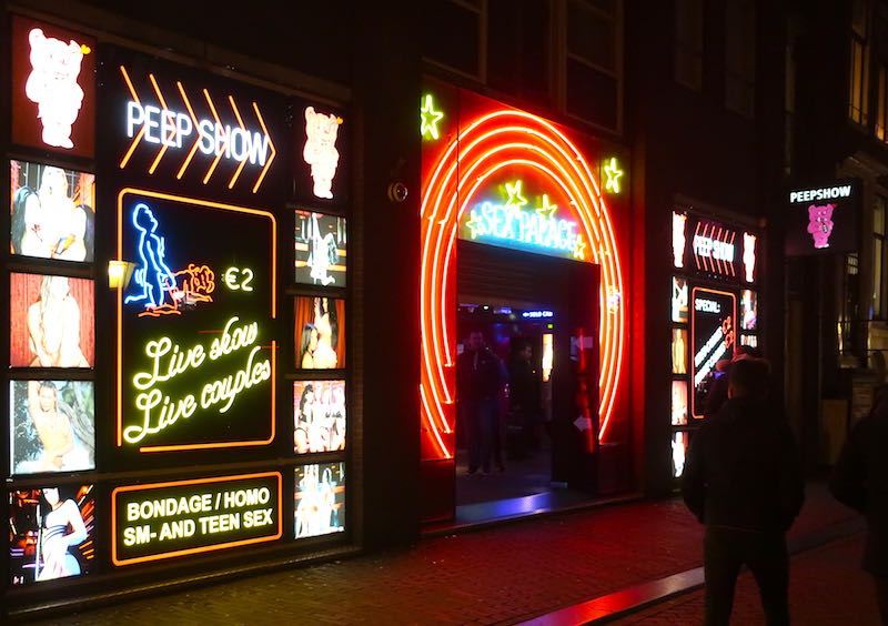 Amsterdam Peep Show At Night