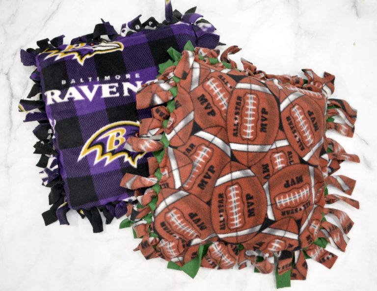 Football Fleece Tie Pillows