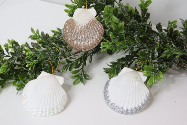 Glittered Seashell Ornaments