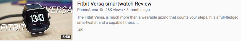 Fitbit versa YouTube thumbnail