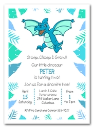 Pteranodon Dinosaur Birthday Invitations