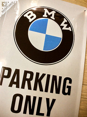 RARE BMW PARKING ONLY Embossed Metal Embossed Wall Tin Sign -- Antique ...