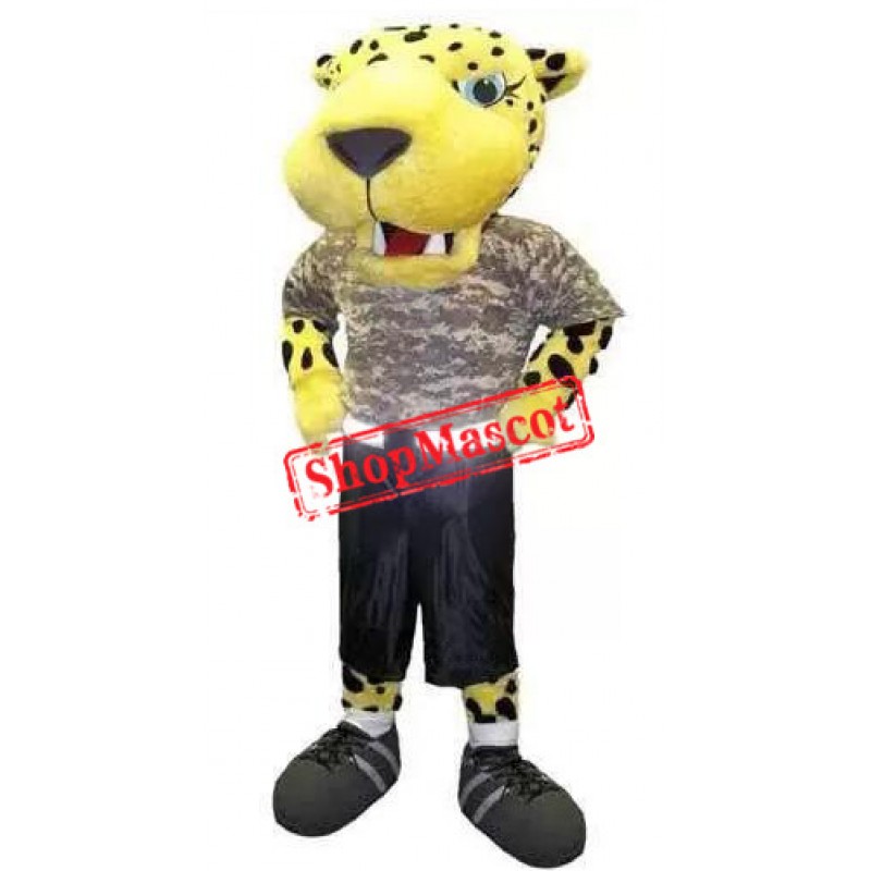 Yellow Lightweight Leopard Mascot Costume