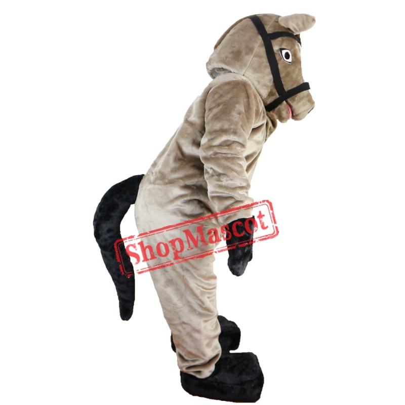 Professional Cartoon Grey Horse Mascot Costume Fancy Dress Adult Size