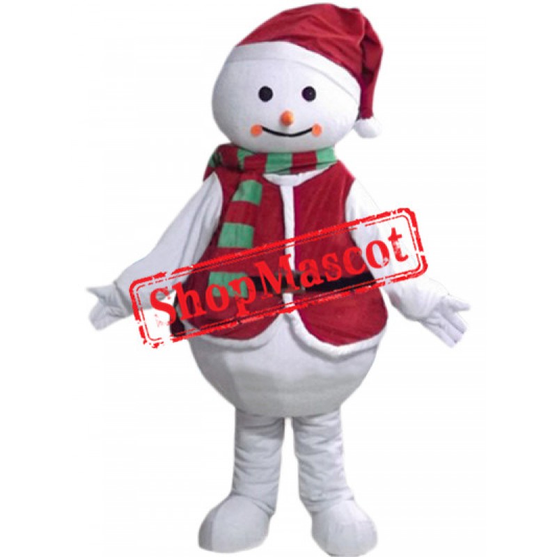 Red Snowman Mascot Costume