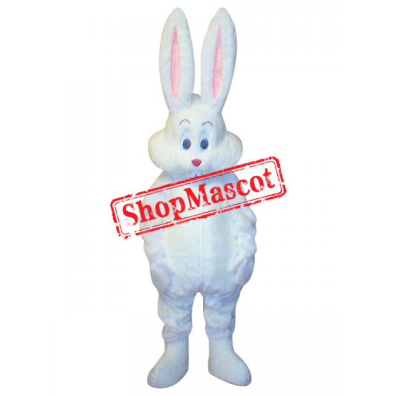 Superb Cute White Easter Bunny Rabbit Mascot Costume