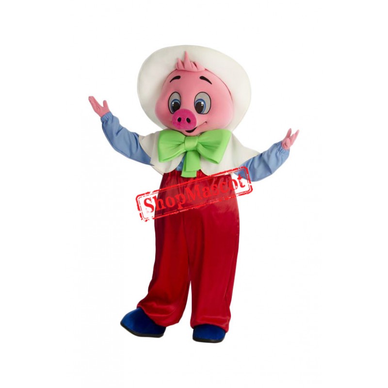 Friendly Pink Pig Mascot Costume