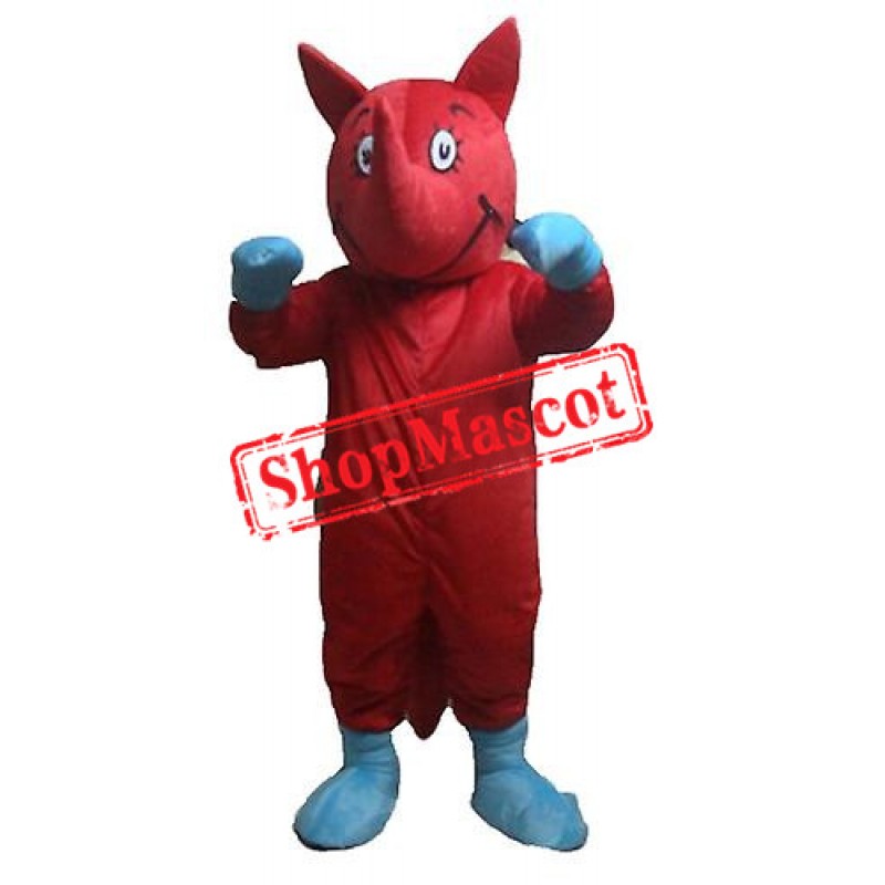 Red Rhino Mascot Costume