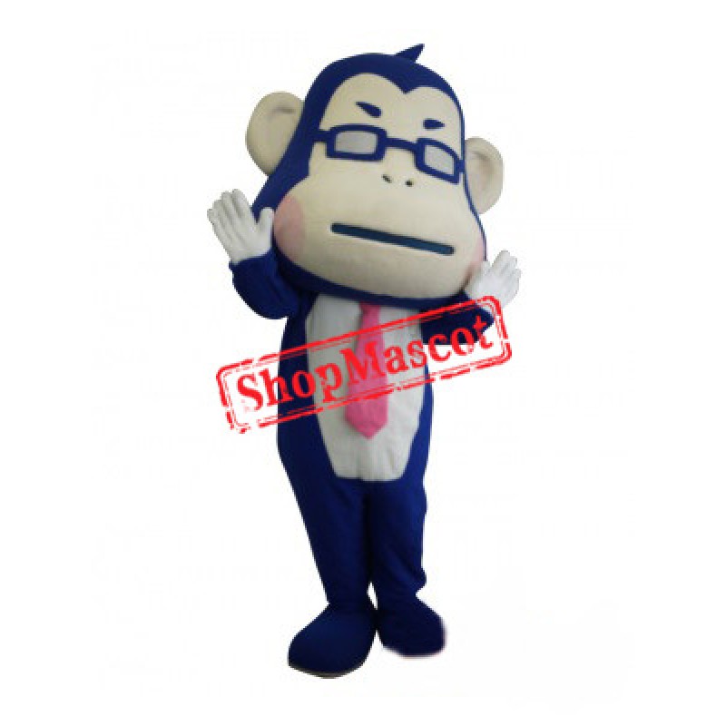 Happy Lightweight Blue Monkey Mascot Costume