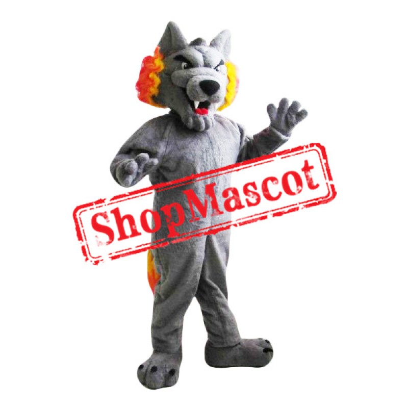 Fierce Grey Wolf Mascot Costume