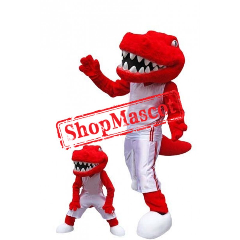 Sport Red Dinosaur Mascot Costume