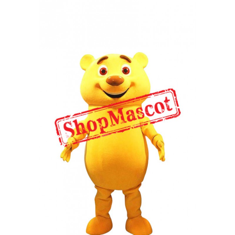 Happy Yellow Bear Mascot Costume