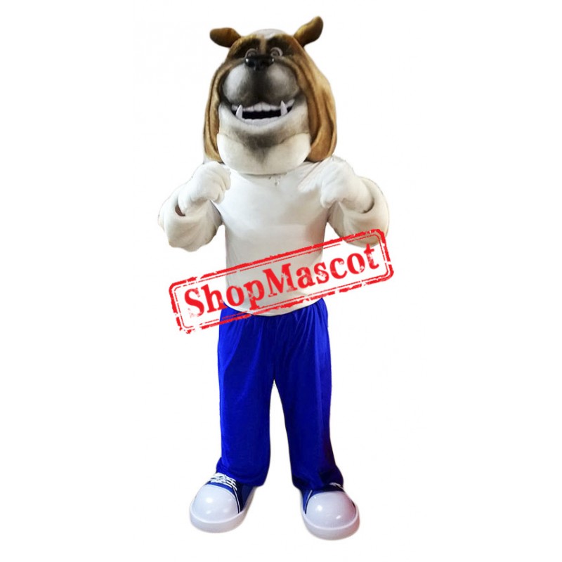 Happy Lightweight Bulldog Mascot Costume