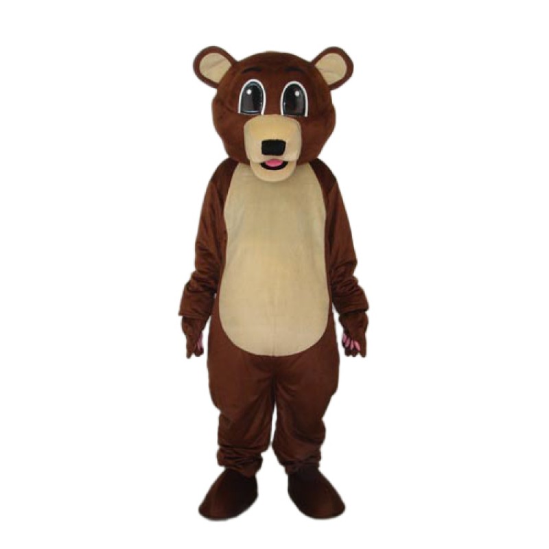 Big Eyes Brown Bear Mascot Adult Costume