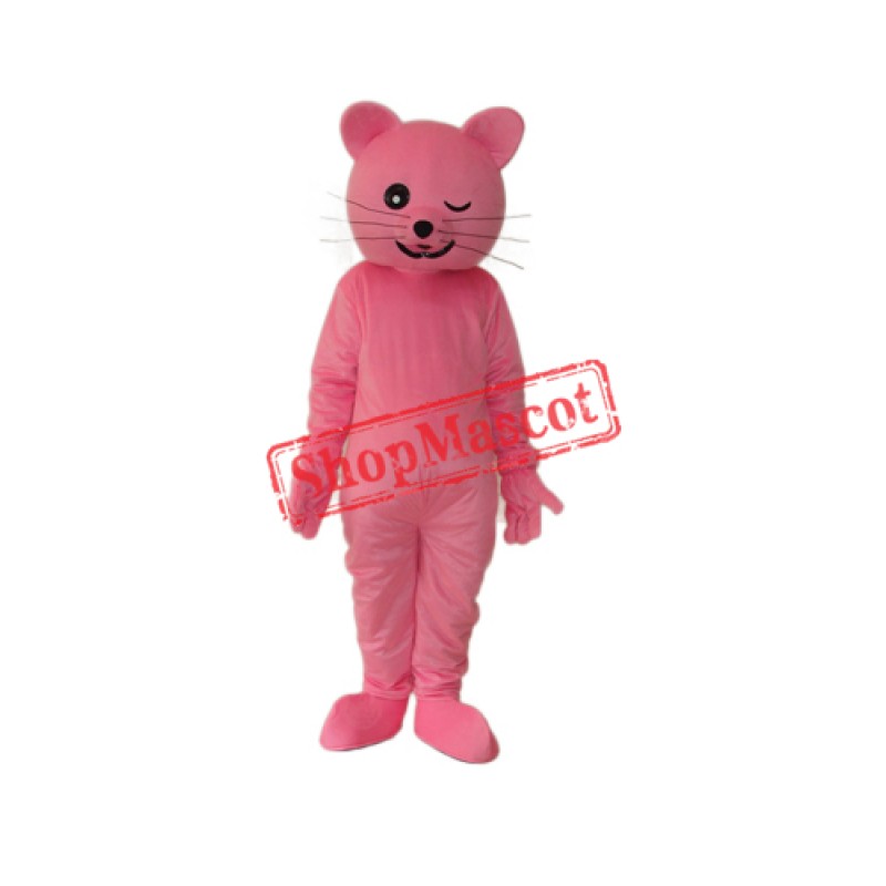 Pink Cat Mascot Adult Costume Free Shipping