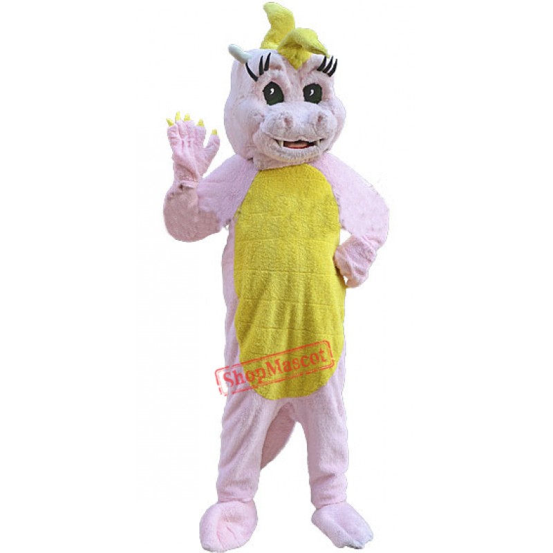 Pink Magic Dragon Mascot Costume