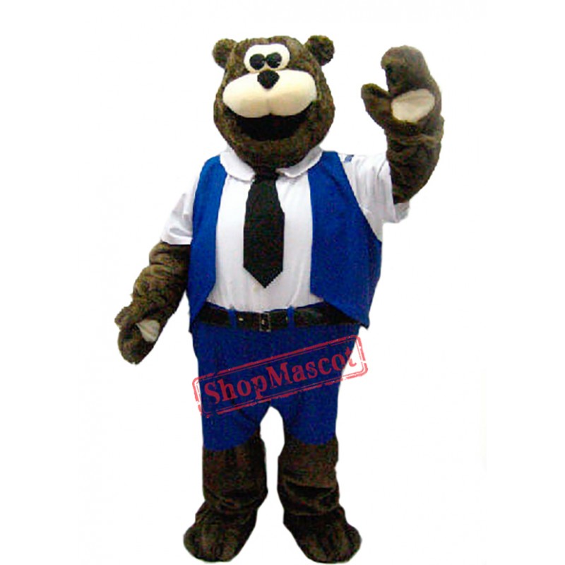 Worker Bear Mascot Costume