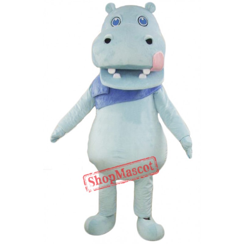 Light Blue Hippo Mascot Costume