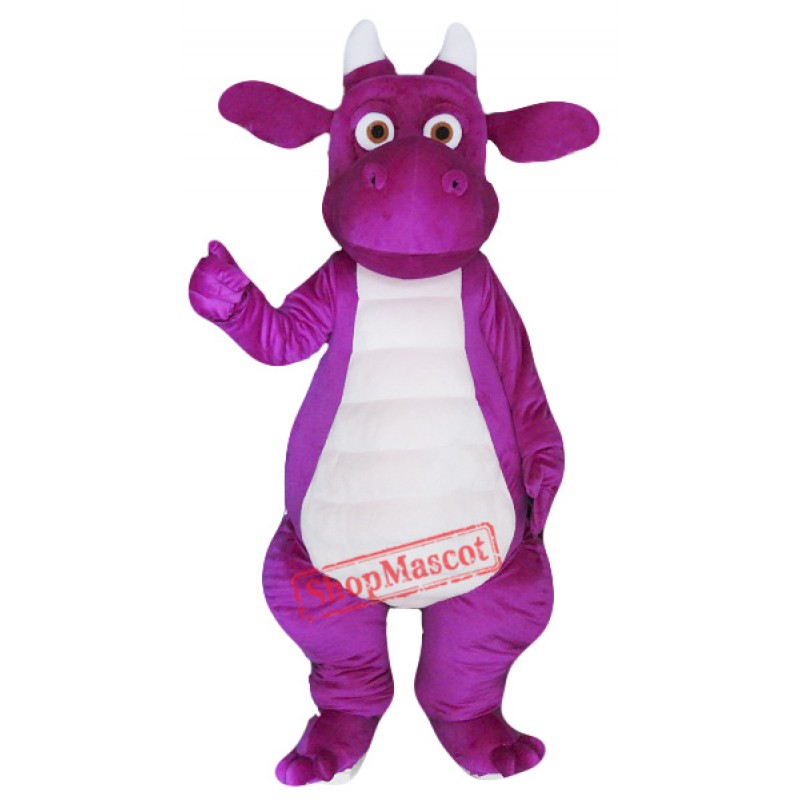 Purple Adult Dragon Mascot Costume