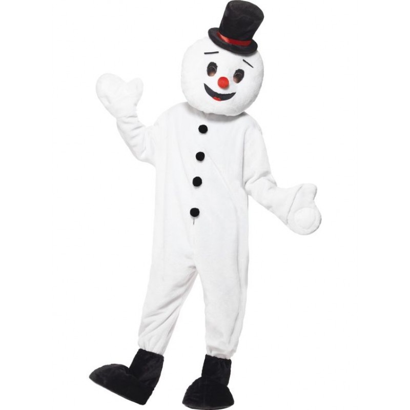 Black Hat Snowman Mascot Costume