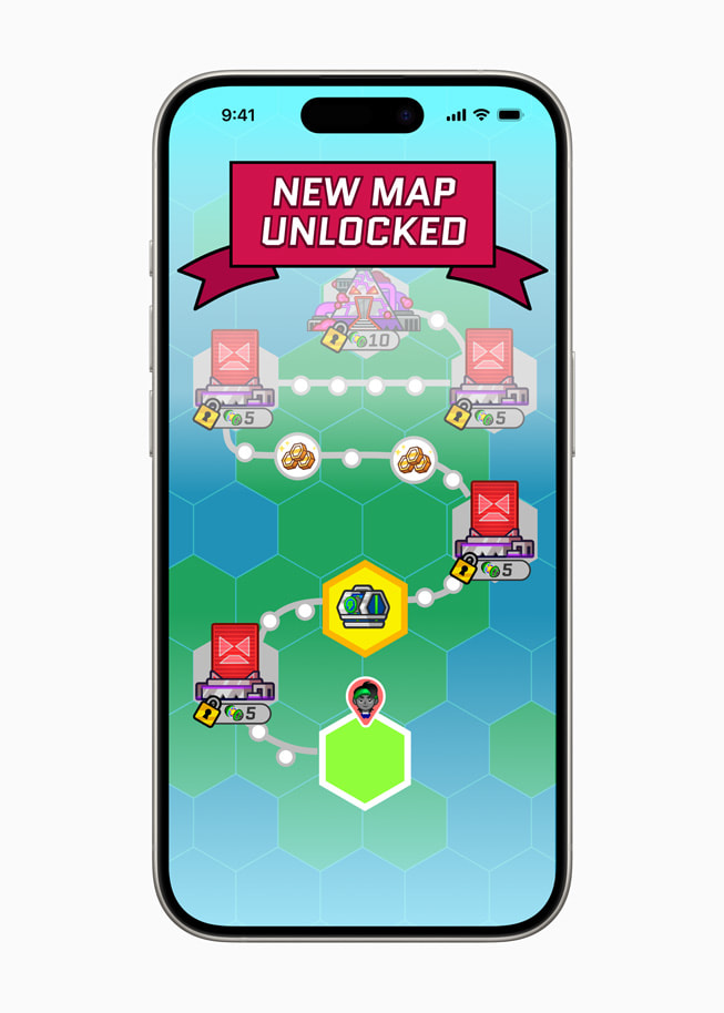 Un mapa de Run Legends en un iPhone 15 Pro.