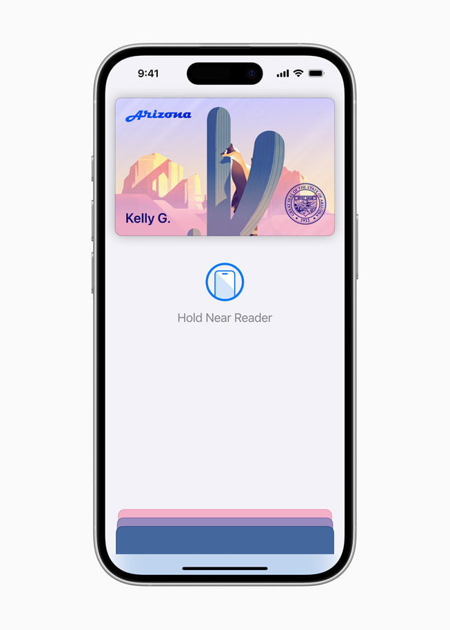 On iPhone 16, a user’s Arizona ID is shown in Wallet.