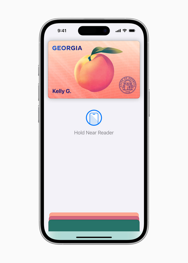 On iPhone 16, a user’s Georgia ID is shown in Wallet.