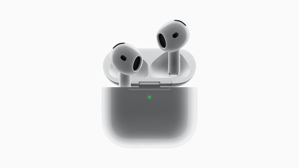 AirPods 4のクローズアップ。