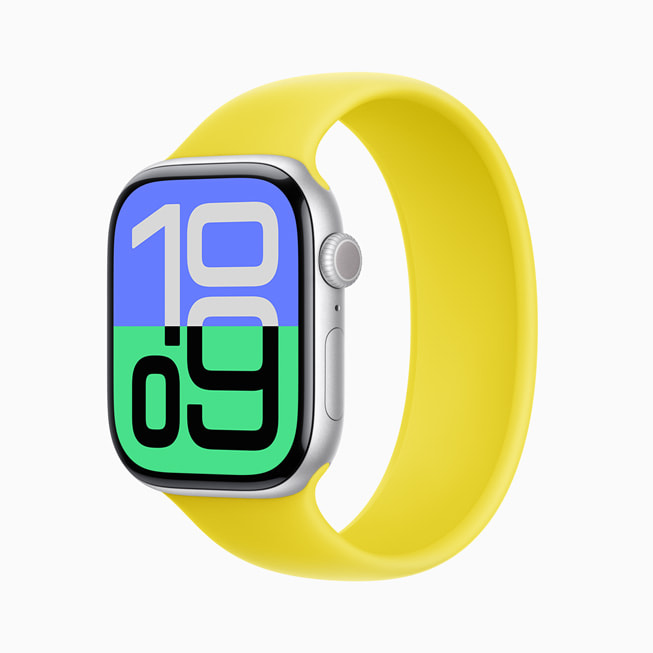 Apple Watch Series 10 in silver aluminum.