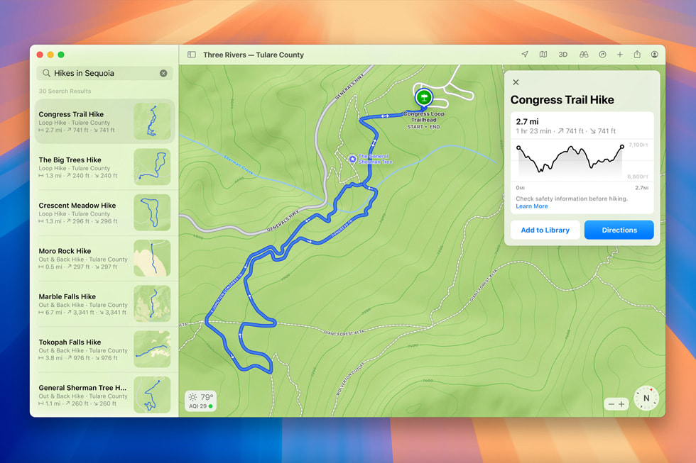 Eine eigene Wanderroute wird in Apple Karten angezeigt.