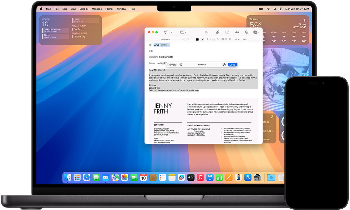 圖片展示 iPhone 與 Mac 的「書寫工具」。