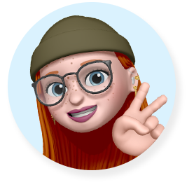 Leende Memoji som gör ett fredstecken