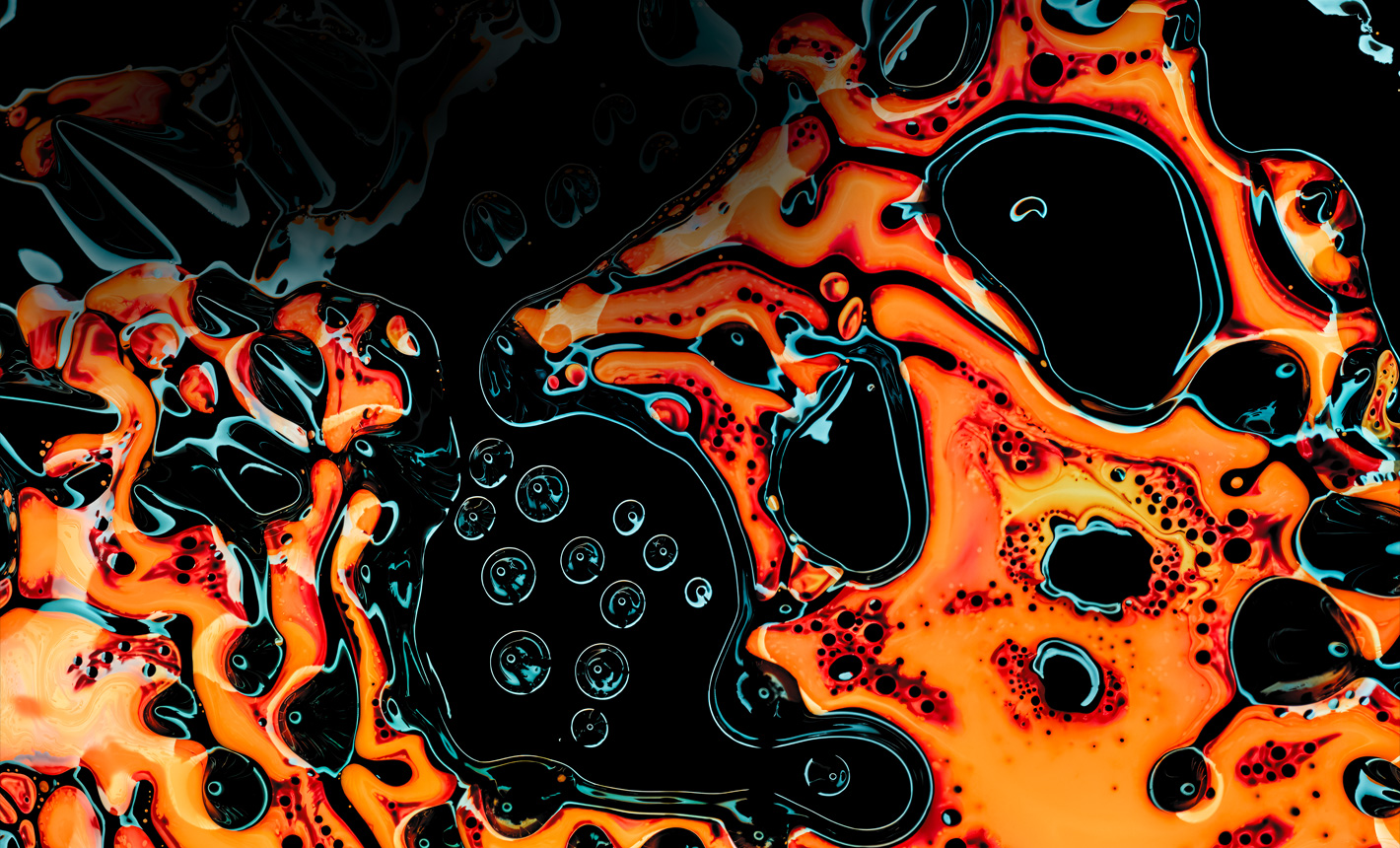 A vibrant black and orange image