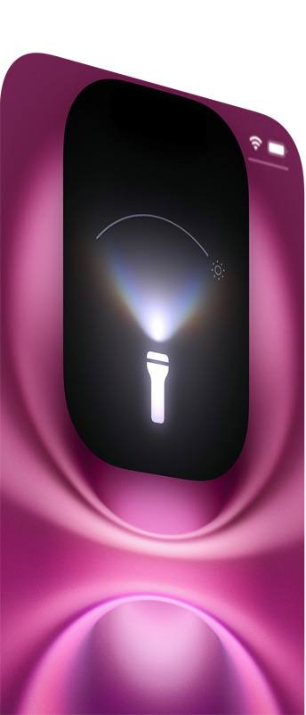 Lampe de poche présentée comme option du bouton Action