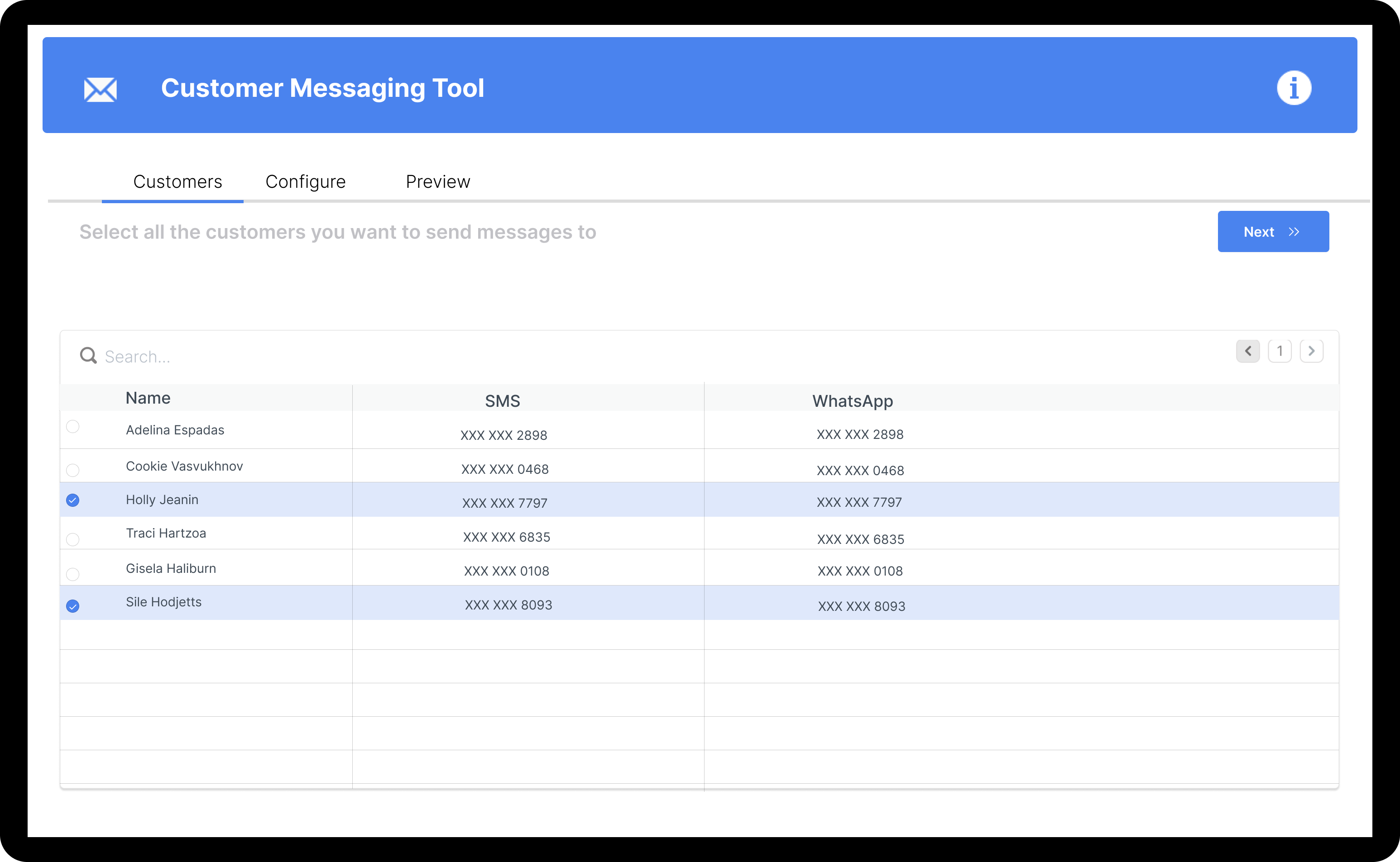 Customer Messaging Tool