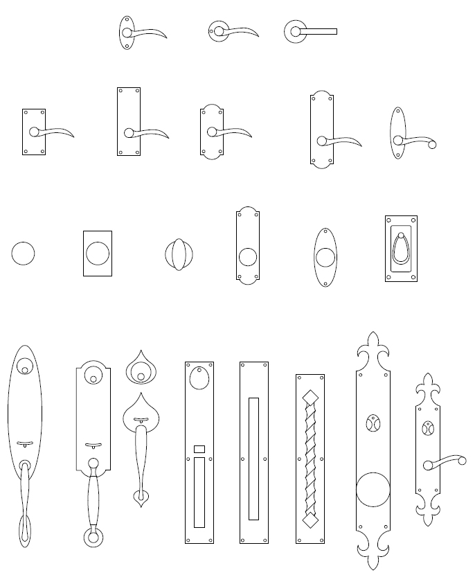 ArchBlocks AutoCAD Door Hardware Block Symbols