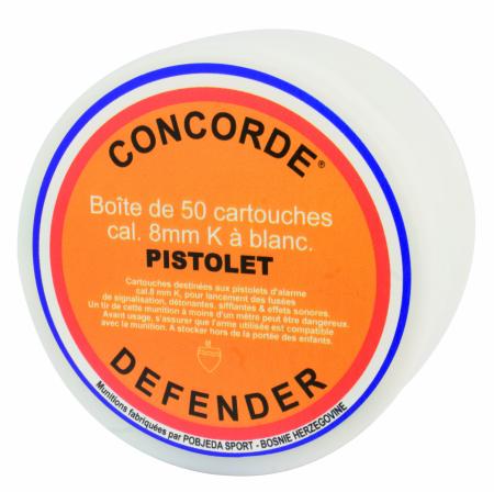 Boîte de 50 cartouches à blanc CONCORDE DEFENDER 8 mm PAK