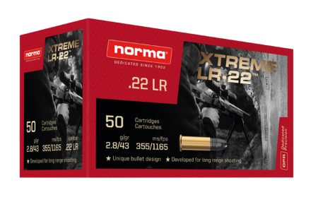 Boite de 50 cartouches NORMA Xtreme .22lr 43gr / 2,8g