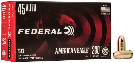 Boite de 50 cartouches FEDERAL .45acp FMJ 230gr / 14,9g