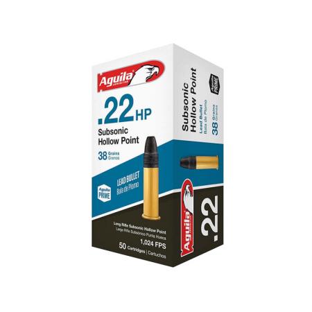 Boite de 50 cartouches AGUILA Subsonic HP 38gr / 2,46g